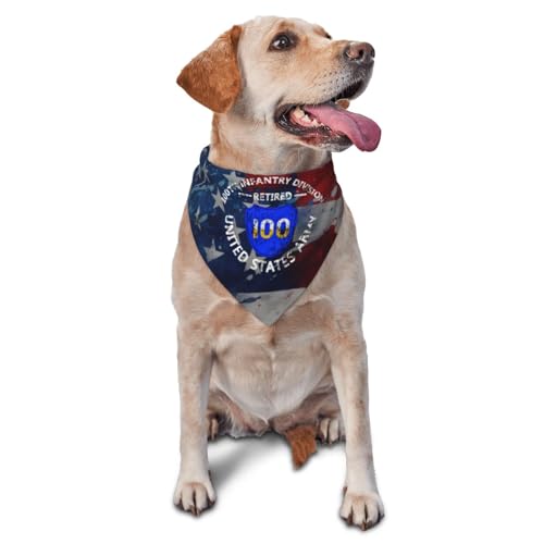 100th Infantry Division Retired United States Army Dog Scarf Pet Bandana Cat Pet Bibs