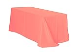 YOUR CHAIR COVERS - 90 x 156 Inch Rectangular Polyester Tablecloth - Coral, Premium Quality Seamless...