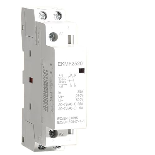 Contacteur modulaire 2P 20A 2NO pour stopper les surcharges sur tableau 220 V