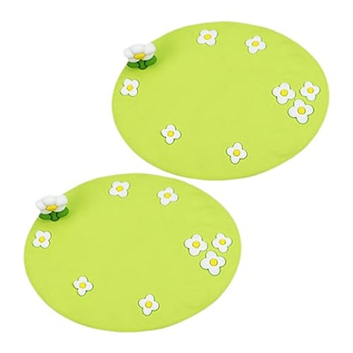 Housoutil 2pcs Non-Slip Mat Car Ornament Pad Vehicle-Mounted Mats Circular Sunglasses Vehicle Dashboard Pad Sun