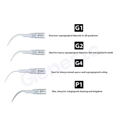 Image of Dental Orignal woodpacker Ultrasonic Scaler scaling tips,handpiece Fit EMS & WOODPECKER (5 pcs set = G1-02 pcs / G2 / G4 /P1-01 Pcs)