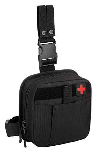 Yakmoo Bolsa de Primeros Auxilios Impermeable Molle Sistema Nylon Bolsa de Pierna Estilo Militar Táctico Bolsillo portátil de Emergencia Médica Botiquín al Aire Libre Cover