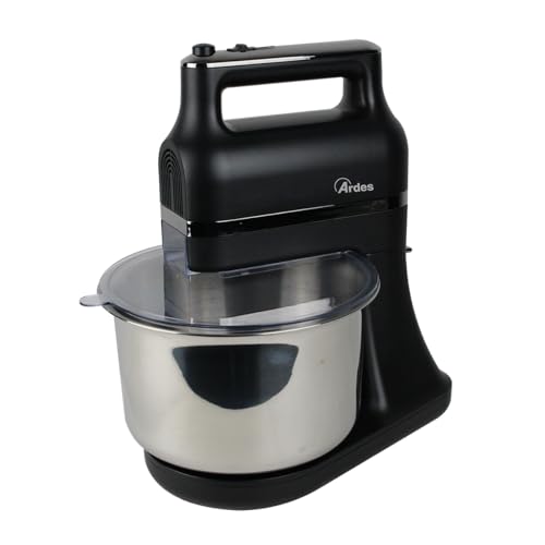 Ardes - Arsbat02 SATURNIUM Batidora eléctrica con cuenco autorotativo de 3,5 L, tapa con batidores y ganchos para amasar, batir y montar
