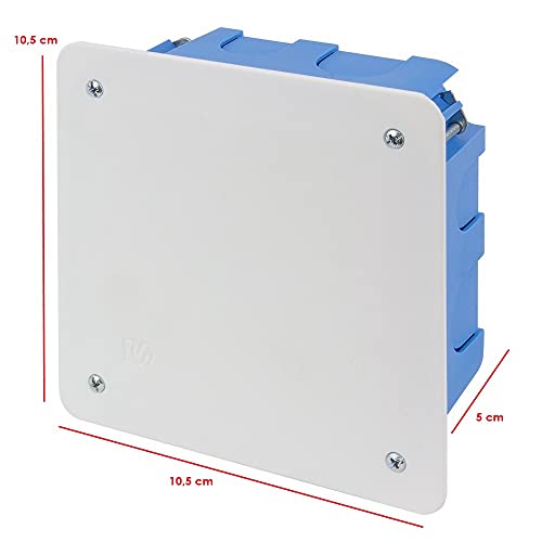 Poly Pool PP8181 Flush-Mounted Junction Box for Plasterboard Installation 105 x 105 x 50 mm Blue, LARGHEZZA 10,5 CM - Image 4