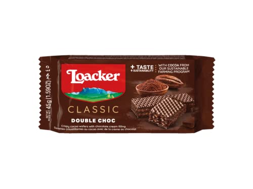 Loacker Double Choc Crispy Wafers with Cocoa and Chocolate Filling Multicolor, 0.05 kilograms, 45.0 gram, 1