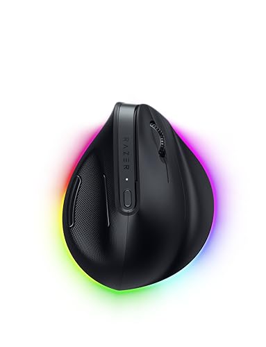 Image of Razer Pro Click V2 Vertical Wireless Mouse: 6 Button Ergonomic Design - One Click AI Prompt - Long Battery Life - Multi Device Connectivity via 2.4GHz, Bluetooth, or USB C Wired Mode - Chroma RGB
