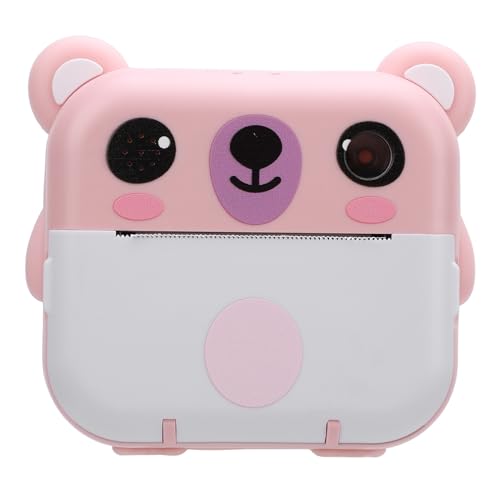 Instant Camera, 1080P Instant Print Digital Camera Grayscale Printing 1000mAh for Toy (Pink)