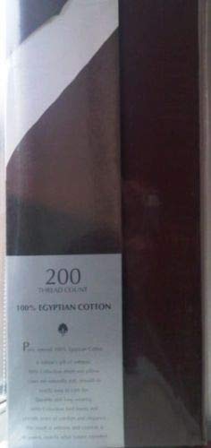 HASSTEX Flat Sheet With 200 Thread Count 100% Egyptian Cotton Available in 14 Colors(Chocolate-King) — image 1
