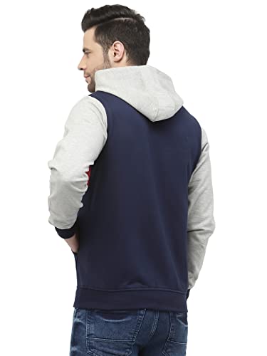 Image of Kalt Men Full Sleeves Zipper Fleece Colour Block Hoodie