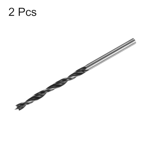 QUARKZMAN Brad Point 2 Bohrer 3,5 mm Gerade Stahl Rundschaft Metrische Bradpoint 1,4 Zoll Tiefe Spiralbohrer für Holz, Zimmerei, Kunststoff, Gummi