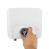 MEELRYD 6500W Mini Durchlauferhitzer, Küche Klein Warmwasserbereiter mit LED Temperaturanzeige, Druckfester Untertischspeicher mit Fernbedienung für Küche und Badezimmer