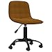 vidaXL Chaise Pivotante de Bureau Siège de Bureau Chaise d'Ordinateur Ergonomique Maison Intérieur Hauteur Réglable Marron Velours