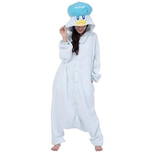 SAZAC Kigurumi Pokémon Quaxly Combinaison Combinaison Halloween Costume, bleu, taille unique