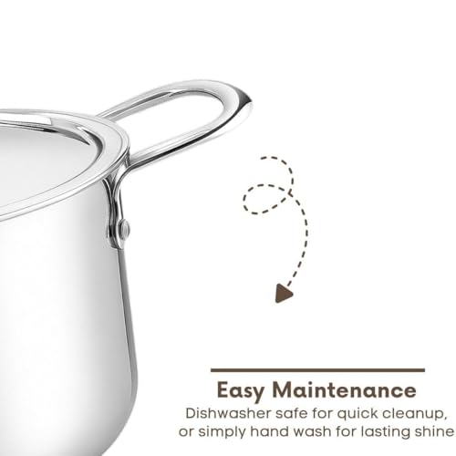 Image of Mumma's LIFE Biryani Pot Heavy Bottom - Triply Stainless Steel Cooking Pot with Lid 20 cm (3500ml) | Even Heating, Durable, Energy Efficient Pot for Rice Stew & Curry | Induction & Gas Stove Friendly