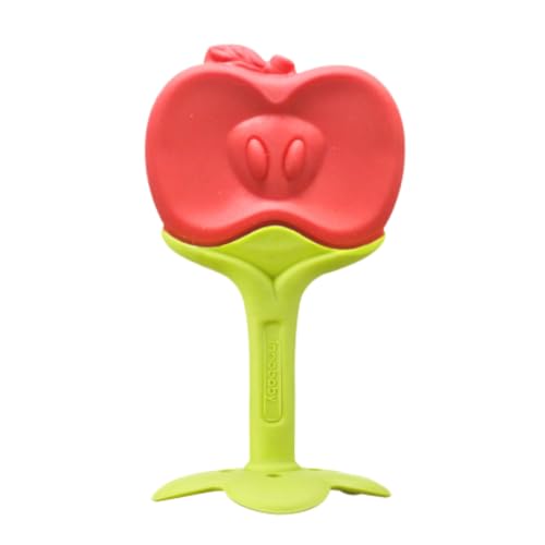 Image of Innobaby Original Teethin Smart EZ Grip Fruit Teether and Sensory Toy for Babies and Toddlers in Apple. BPA Free Teether