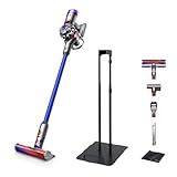 Dyson(ダイソン) 掃除機 コードレス Dyson V8 Slim Fluffy Extra スティック ハンディクリーナー サイクロン (SV10K EXT BU AM)【Amazon.co.jp限定】【より小さく。より軽く。性能はそのままに。】 + ベルカ(Belca) 立て掛けタイプ 掃除機スタンド コードホルダー付き