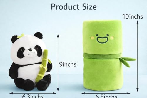 Image of ADORA Bamboo Panda Plush Soft Toy with Zipper Bamboo Pot, Cute Stuffed Animal Doll, Ultra Soft Huggable Plush Pillow for Kids, Girls, Boys, Bedroom Decor, Birthday Gift