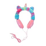 [SEWACC] 猫耳イヤーマフヘッドホン 有線キッズヘッド ユニコーンデザイン 調節可能ヘッドバンド 軽量保温 用学校旅行対応 冬季アクセサリー