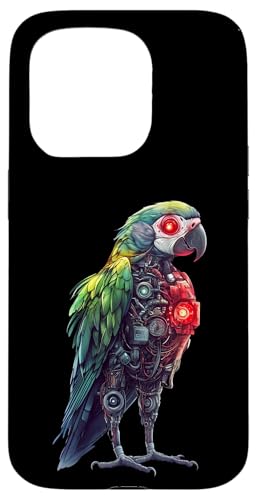 �ʔ����I�E�����{�b�g�������D�ƃT�C�{�[�O�I�E�����{�b�g Robot Parrot Lover Cyborg AI �X�}�z�P�[�X iPhone 15 Pro �p
