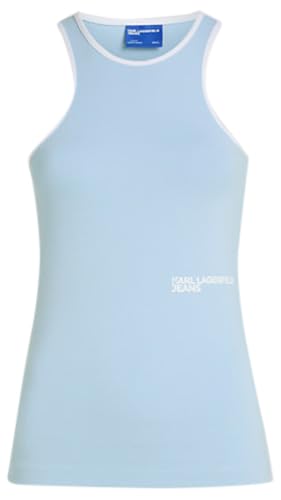 Karl Lagerfeld Jeans, Mujeres, Camiseta Sin Mangas Milano Racer, Corte Regular, Azul, M