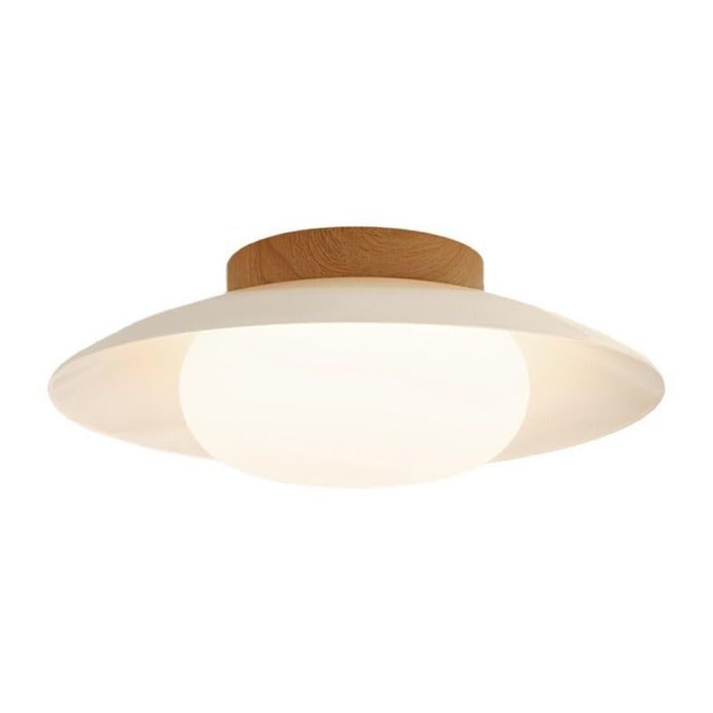 Nordic drewniana lampa sufitowa do zabudowy, trójkolorowa, ściemniana, z matowym białym abażurem globusa, minimalistyczna, okrągła, do sypialni, salonu, kuchni, sterowania ściennego, wykończenie