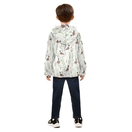 Funny Duck and Floral Leaf Toddler Jackets for Boys Winter Outerwear Kids 3T-10T4