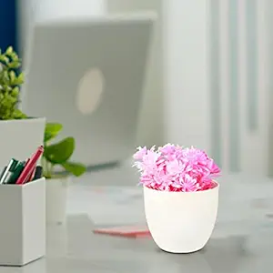 TrustBasket Artificial Potted Pink Shrub | Decorative Artificial Potted Indoor Plant for Living Room, Table Top, Office Desks, Home Garden & Balcony. at Rs. 66