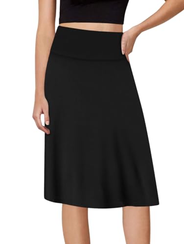 Sweet Hearts A-Line Midi Skirts for Women- High Waist Knee Length Casual Flared Flowy Skirt Made in USA - Image 3