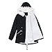 YYNUDA Winterparka Damen Lang Wintermantel Warm Winter Jacke Dicker Parka mit Fell Kapuze Outdoor Jacke Oversized Mantel,Schwarz,M