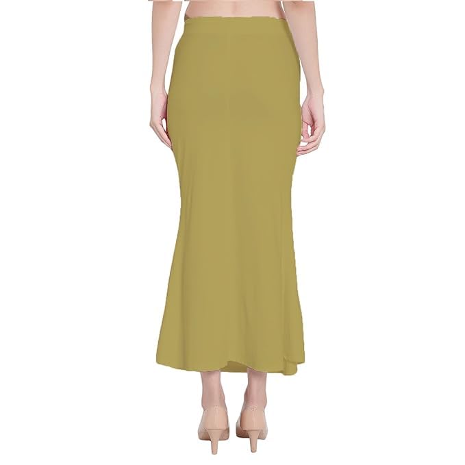 Image of Saree Shapewear Petticoat for Women Cotton Blended Lycra Shaper Petticoat with Elastic & Lace (Drawstring) Long Under Skirt Fishcut Wrinkle Free Shapewear