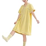 [MilaCorinna] レディース バスローブ ガウン ふわふわ ルームウェア 前開き 半袖 厚手 無地 柔らかい 軽量 おしゃれ 快適 肌に優しい しっかり吸水 着る毛布 大きいサイズ シンプル ギフト 大人 温泉 ホテル 男女兼用 春夏秋