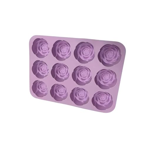 Molde de silicona para flores rosas, 12 cavidades miniatura 5
