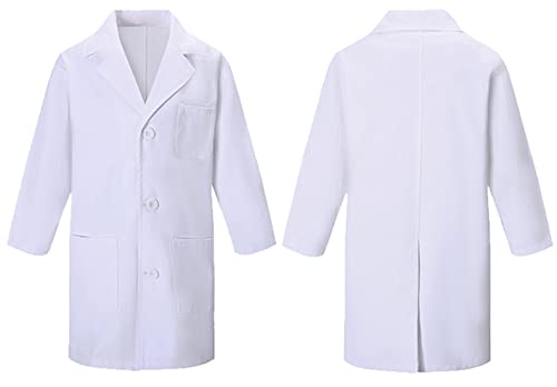 Togrop 4Pcs Doctor Scientist Lab Costume For Kids Role Play Thick White Coat Birthday Party Gift 6-7 Years #TOP3