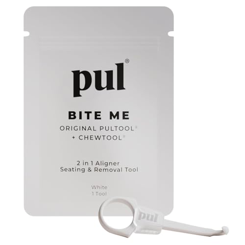 Image of PUL 2 in 1 Clear Aligner Chew and Remover Tool - White | Chewie Combo + Orthodontic Remover | Reusable and BPA Free for Invisalign