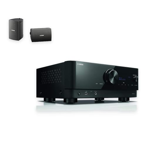 Image of YAMAHA RX-V6A 7.2-Channel AV Receiver with MusicCast with Yamaha NS-AW194BL High-Performance All-Weather Speakers, Black