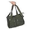 CALLARON Sac Fourre-tout Côtelé Femme Épais avec Bandoulière Ajustable Grand Sac à Main Rétro Chic pour Usage Quotidien Décontracté Coloris Vert #3