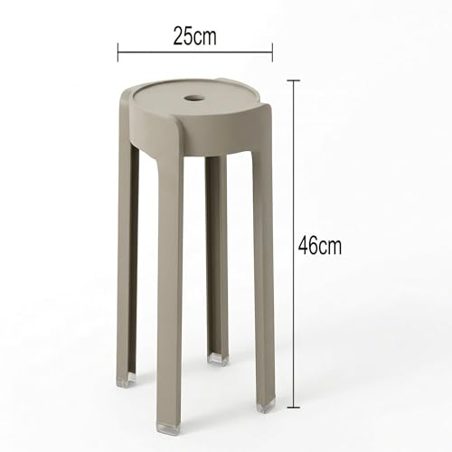 Image of The Artment Khaki Set of 6 Tivo Plastic Stool Modern Stackable Multipurpose with Anti-Slip Base | Lightweight Waterproof PP Stool for Bathroom, Kitchen, Balcony & Living Room, Home & Office