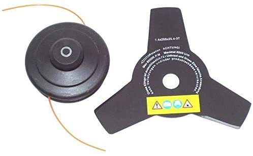 Desbrozadora de gasolina, desbrozadora 3 CV, cortacésped, cortacésped, 52 cm³, cabezal de hilo doble + 3 dientes, 55876