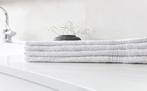 ALCLEAR Set Asciugamani Premium In Spugna 100% Cotone – 2 Pezzi 50x100 Cm, Colore Jeans Blu, Morbidi E Assorbenti, Certificati Oeko-Tex 100