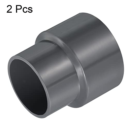 PATIKIL PVC Reducer Pipe Fitting 63x50mm, 2 Pack Straight Coupling Adapter Connector, Gray - Image 3