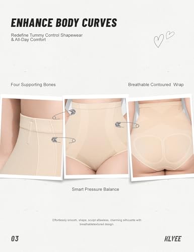 Image of KLVEE Shapewear Tummy Control Panties High Waisted Seamless Briefs