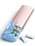Vaydeer Metal 7 Day Pill Organizer 2 Times a Day – AM PM Weekly Travel Pill Case with Moisture-Proof Desiccant, Airtight Large Capacity Pill Box for Vitamins, Medications & Supplements (Rose Gold)