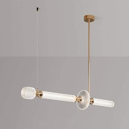 Lampe suspendue en alliage de zinc 40W avec abat-jour flûte acrylique