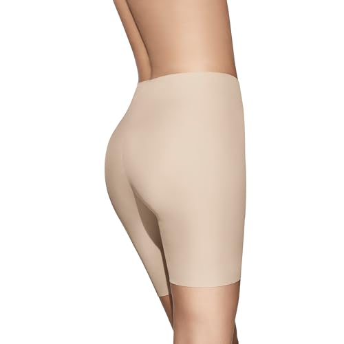 Selene, Braga Mujer de Pantalón Efecto Seda, Ropa Interior de Pierna Larga Sin Costuras, Colección 504, Color Tierra, Talla XL