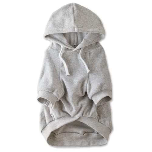 Pet Passion Cooper II Organic Cotton Velour Dog Hoodie Pet Coat for Small, Medium and Large Dogs, Light Heather Gray, Medium - Image 3