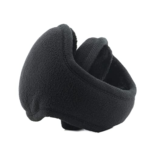 metog winter earmuffs foldable polar fleece ear warmer unisex behind-the-head earmuff