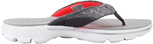 Skechers Skechers Women's Go Walk 3 Pizzaz Flip Flop, Gray/Pink, 8 M US