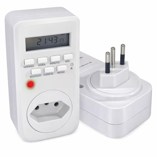 Timer Temporizador Digital Bivolt Automático 110/220v Visor LCD 20 Programações 2200w Econômico e Seguro Premium Hytalux