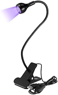 UV LED Light, Small UV Light for Gel Nails 5V USB Input UV Lamp Flash Cure Light with Fixtures and Gooseneck Mini Nail Lamp for Outdoor Stall Gel Nail Curing(Black,1 Piece)
