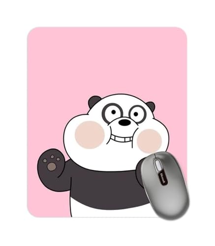 Image of Mouse Pad with Design, 24 x 20 cm, 3mm Thick Rubberised Base Mouse Pad for Computer, PC, Laptop (Panda)